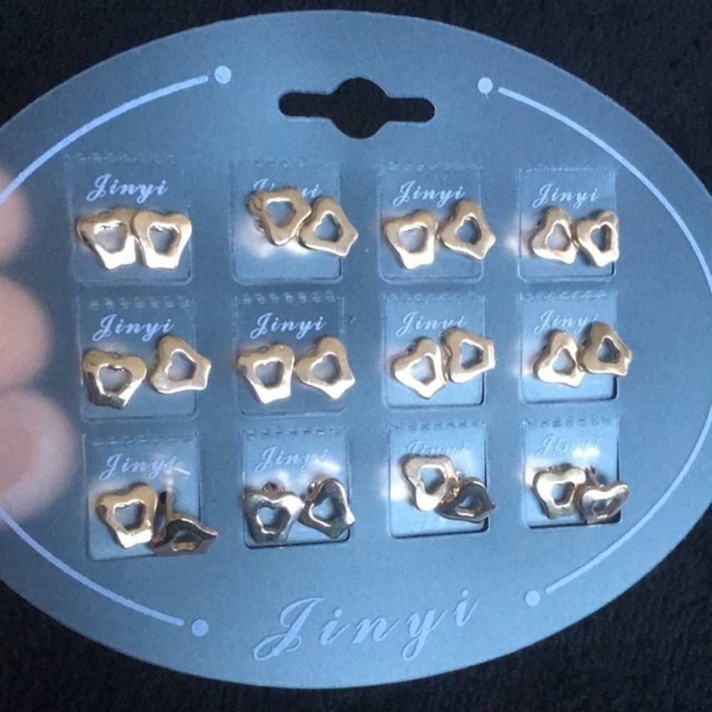 Set of 12 Tiny Apple Party Earrings